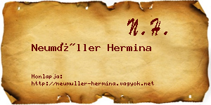 Neumüller Hermina névjegykártya